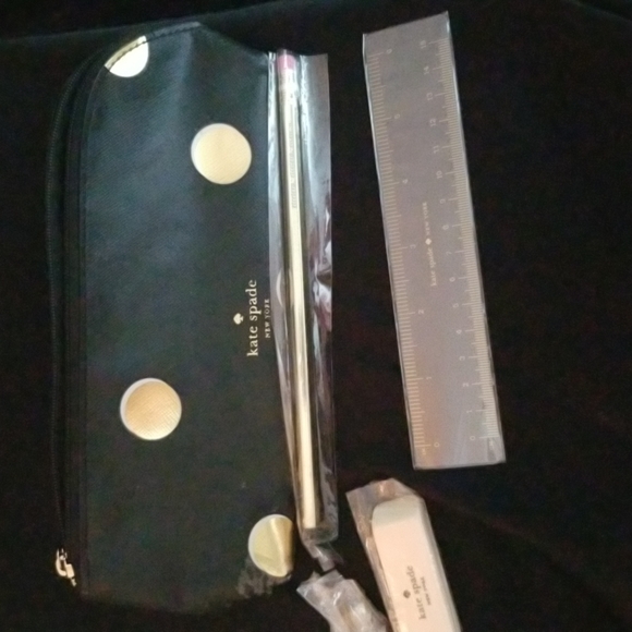kate spade Office Kate Spade Pencil Case Black And Gold Poshmark